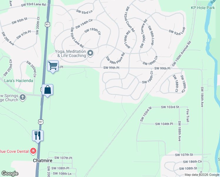 map of restaurants, bars, coffee shops, grocery stores, and more near 10058 Southwest 192nd Circle in Dunnellon