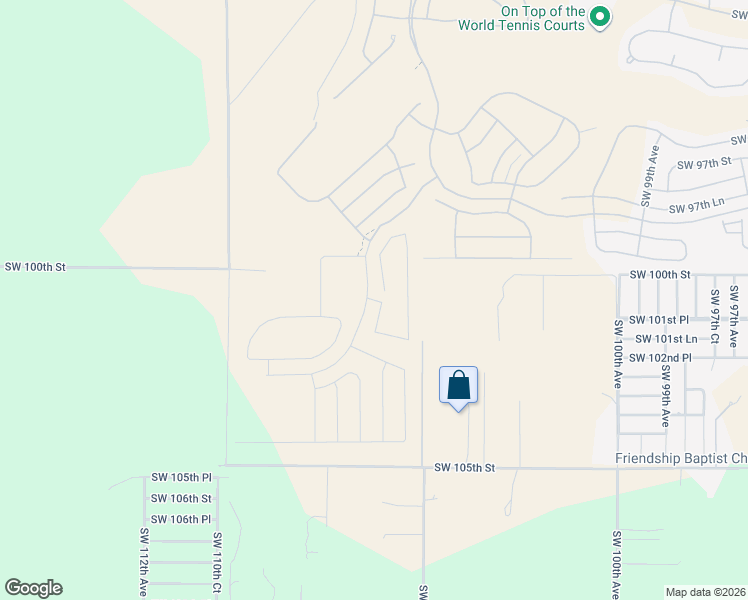 map of restaurants, bars, coffee shops, grocery stores, and more near Southwest 100th Street in Ocala