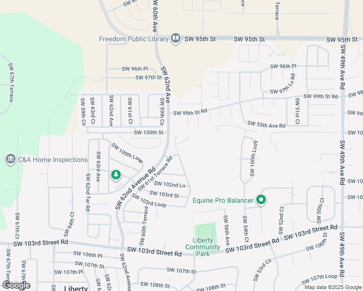 map of restaurants, bars, coffee shops, grocery stores, and more near 5848 Southwest 103rd Loop in Ocala