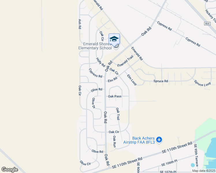 map of restaurants, bars, coffee shops, grocery stores, and more near 5 Cypress Trail in Ocala