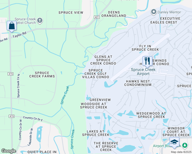 map of restaurants, bars, coffee shops, grocery stores, and more near 1895 Sea Grape Way in Port Orange