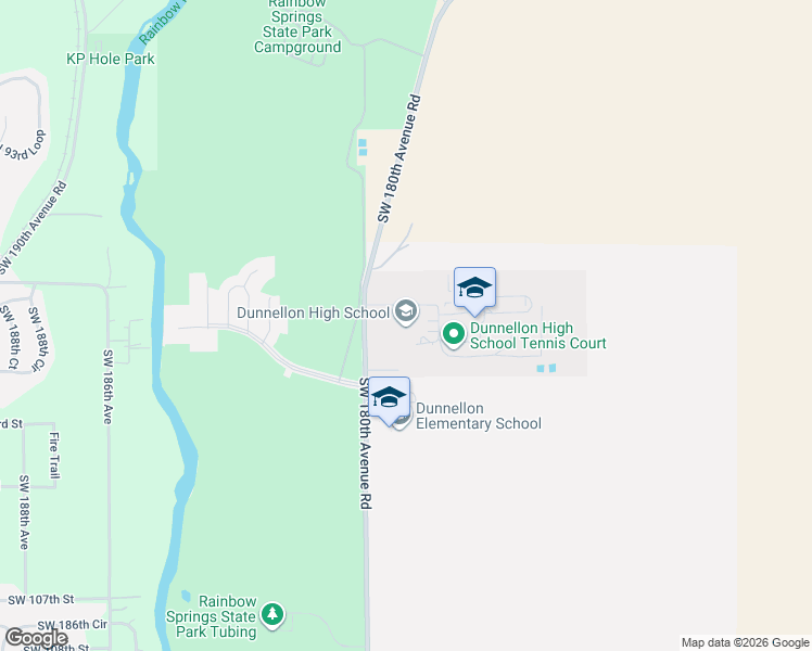 map of restaurants, bars, coffee shops, grocery stores, and more near 10055 Southwest 180th Avenue Road in Dunnellon