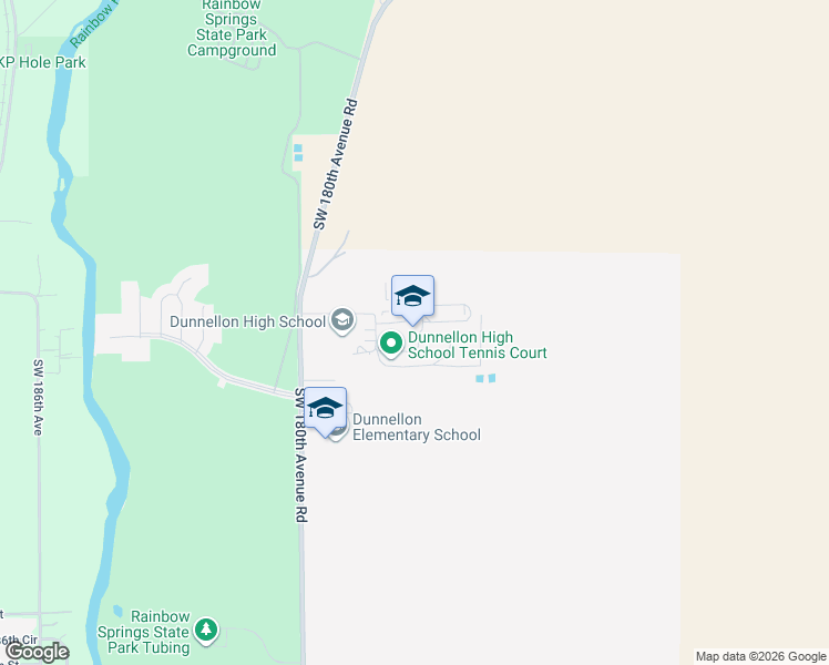 map of restaurants, bars, coffee shops, grocery stores, and more near 10055 Southwest 180th Avenue Road in Dunnellon