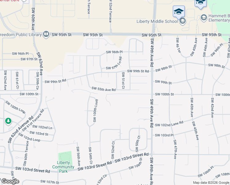 map of restaurants, bars, coffee shops, grocery stores, and more near 9906 Southwest 55th Avenue Road in Ocala