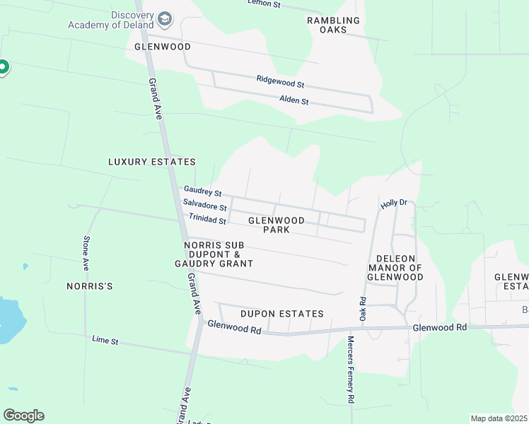 map of restaurants, bars, coffee shops, grocery stores, and more near 1751 Salvadore Street in DeLand