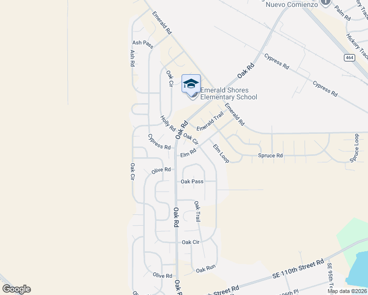 map of restaurants, bars, coffee shops, grocery stores, and more near 5 Oak Circle Lane in Ocala