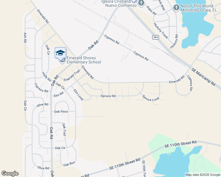 map of restaurants, bars, coffee shops, grocery stores, and more near 10 Spruce Lane in Ocala