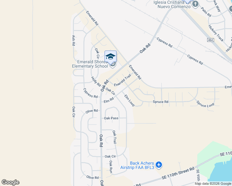 map of restaurants, bars, coffee shops, grocery stores, and more near 21 Elm Road in Ocala