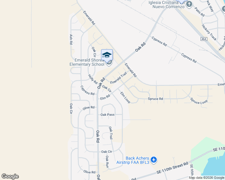 map of restaurants, bars, coffee shops, grocery stores, and more near 21 Elm Road in Ocala