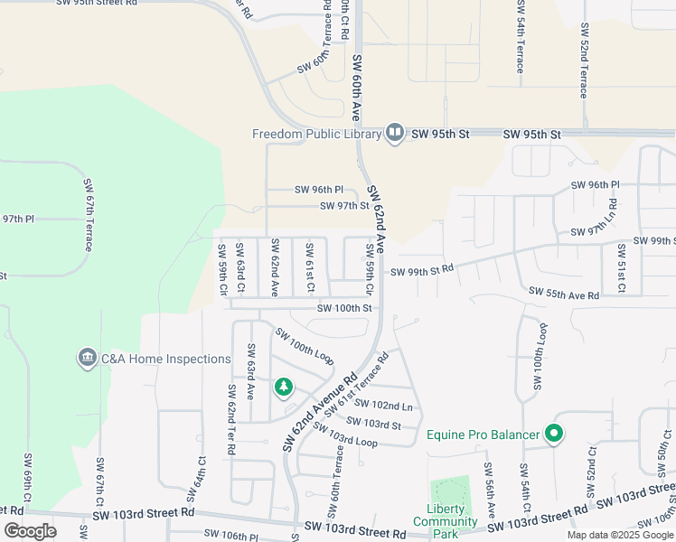 map of restaurants, bars, coffee shops, grocery stores, and more near 6051 Southwest 98th Street Road in Ocala