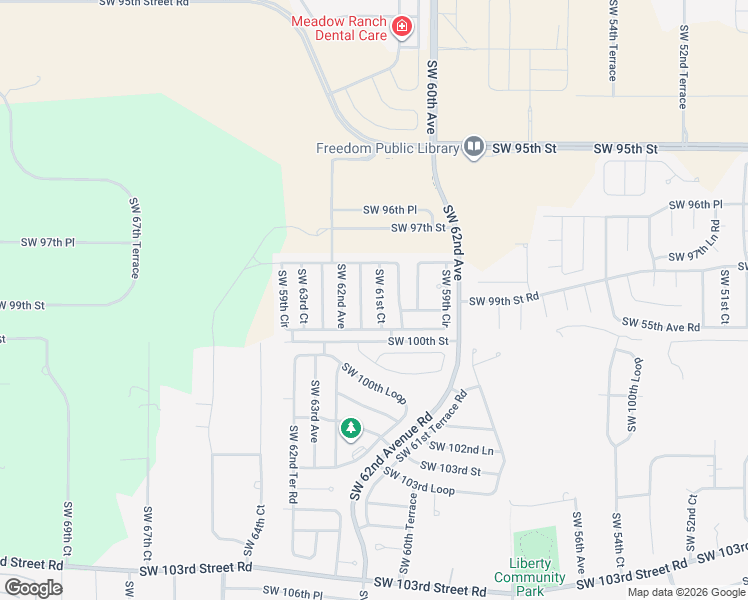 map of restaurants, bars, coffee shops, grocery stores, and more near 9896 Southwest 61st Court in Ocala