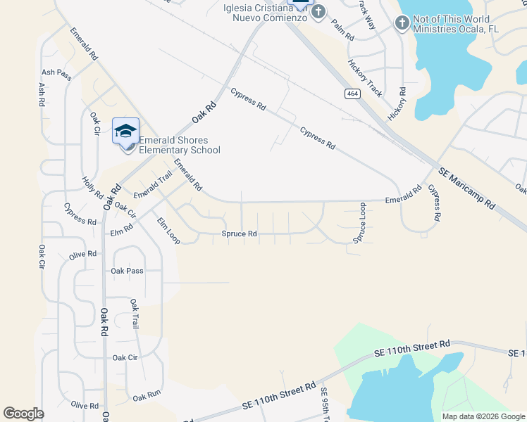 map of restaurants, bars, coffee shops, grocery stores, and more near 12 Spruce Way in Ocala
