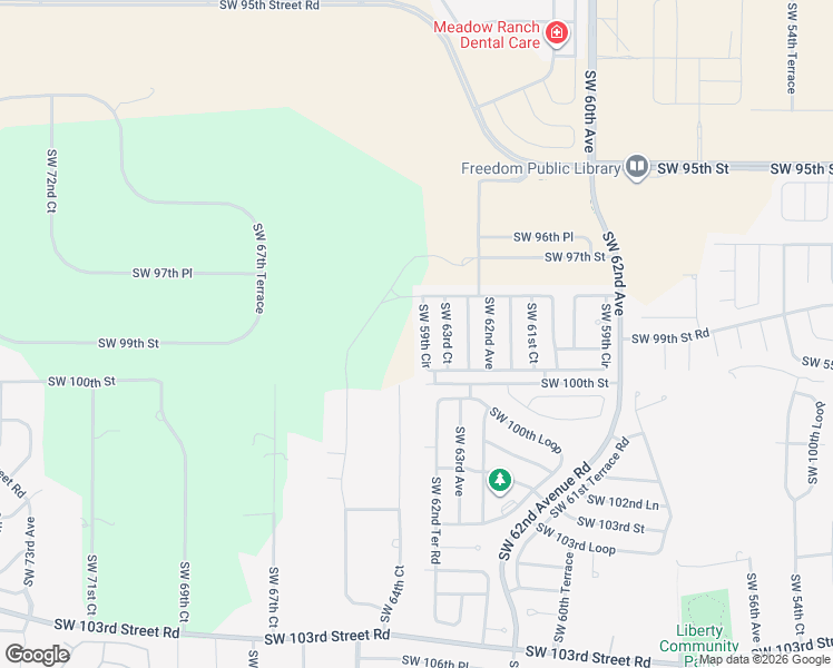 map of restaurants, bars, coffee shops, grocery stores, and more near 9969 Southwest 59th Circle in Ocala