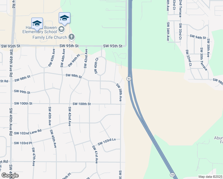 map of restaurants, bars, coffee shops, grocery stores, and more near 9955 Southwest 39th Terrace in Ocala