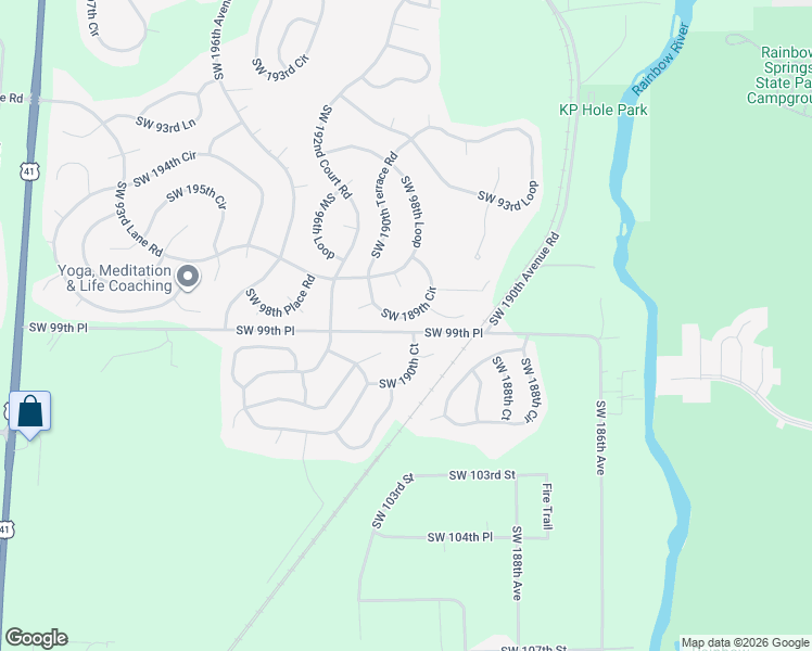 map of restaurants, bars, coffee shops, grocery stores, and more near 9898 Southwest 189th Circle in Dunnellon