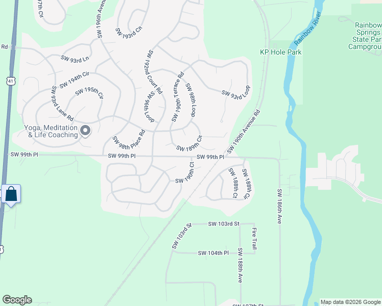 map of restaurants, bars, coffee shops, grocery stores, and more near 9898 Southwest 189th Circle in Dunnellon