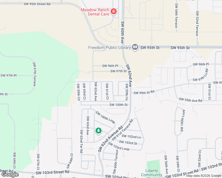 map of restaurants, bars, coffee shops, grocery stores, and more near 9896 Southwest 61st Court in Ocala