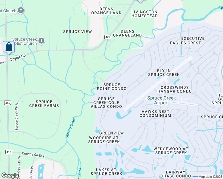 map of restaurants, bars, coffee shops, grocery stores, and more near 101 Silver Fern Court in Port Orange