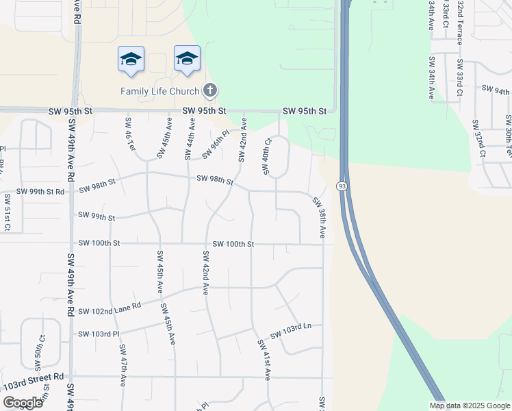 map of restaurants, bars, coffee shops, grocery stores, and more near 9863 Southwest 41st Avenue in Ocala