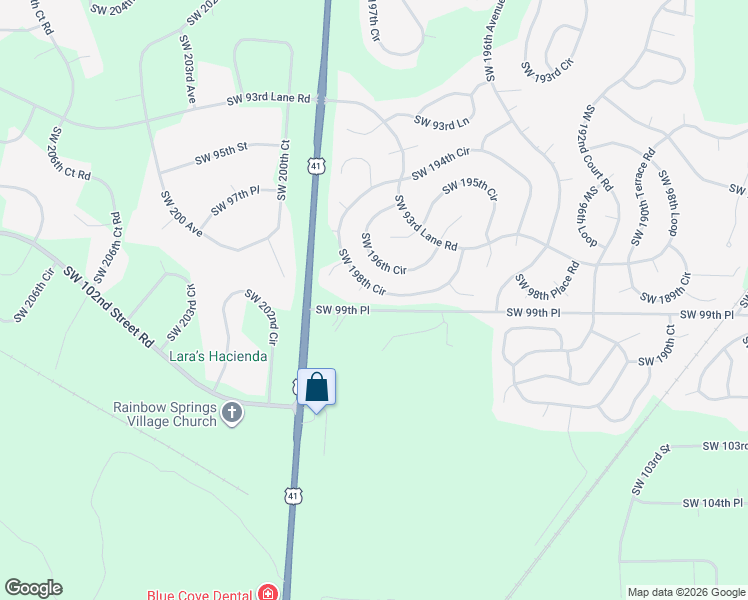 map of restaurants, bars, coffee shops, grocery stores, and more near 9781 Southwest 198th Circle in Dunnellon