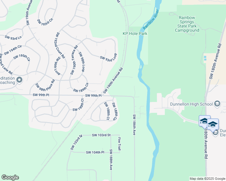 map of restaurants, bars, coffee shops, grocery stores, and more near 9950 Southwest 188th Circle in Dunnellon