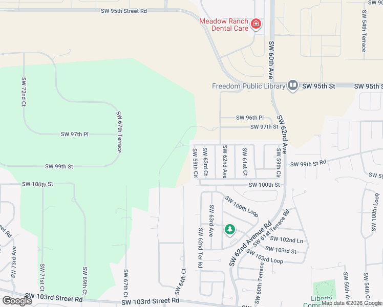 map of restaurants, bars, coffee shops, grocery stores, and more near 9969 Southwest 59th Circle in Ocala