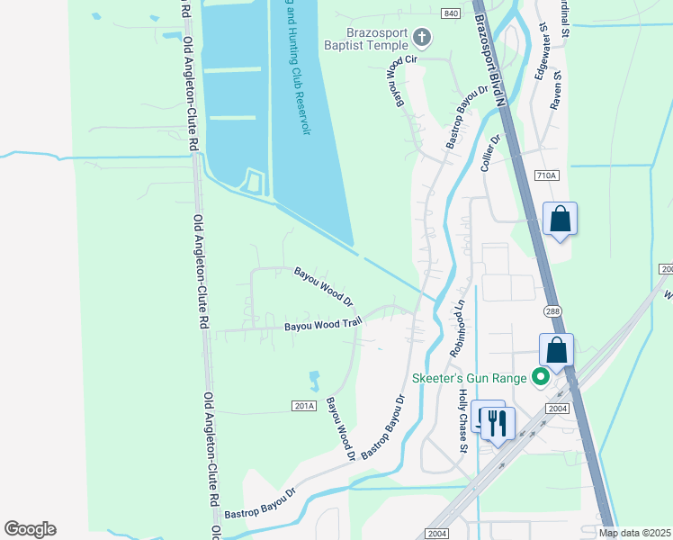 map of restaurants, bars, coffee shops, grocery stores, and more near in Angleton