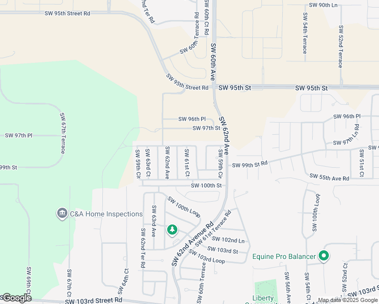 map of restaurants, bars, coffee shops, grocery stores, and more near 9833 Southwest 61st Court in Ocala