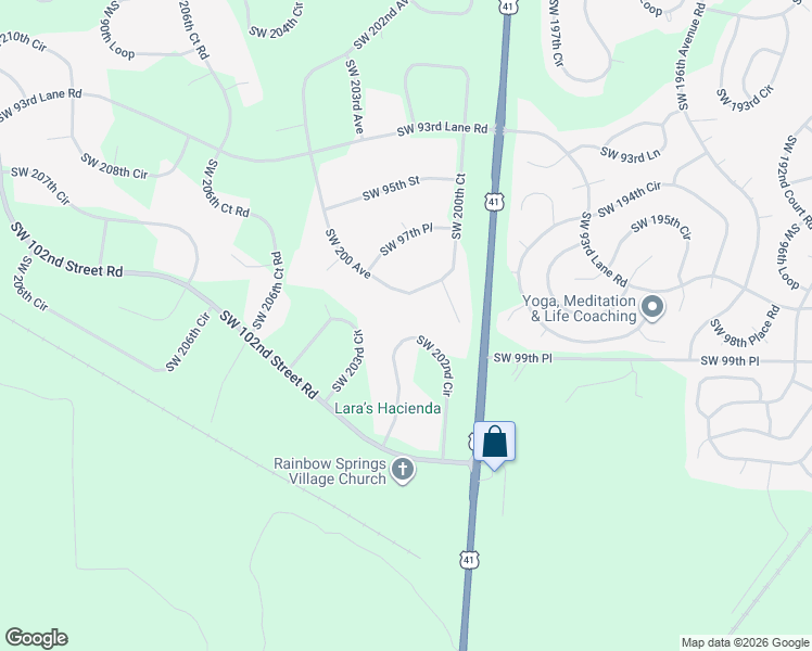 map of restaurants, bars, coffee shops, grocery stores, and more near 9810 Southwest 202nd Avenue Road in Dunnellon