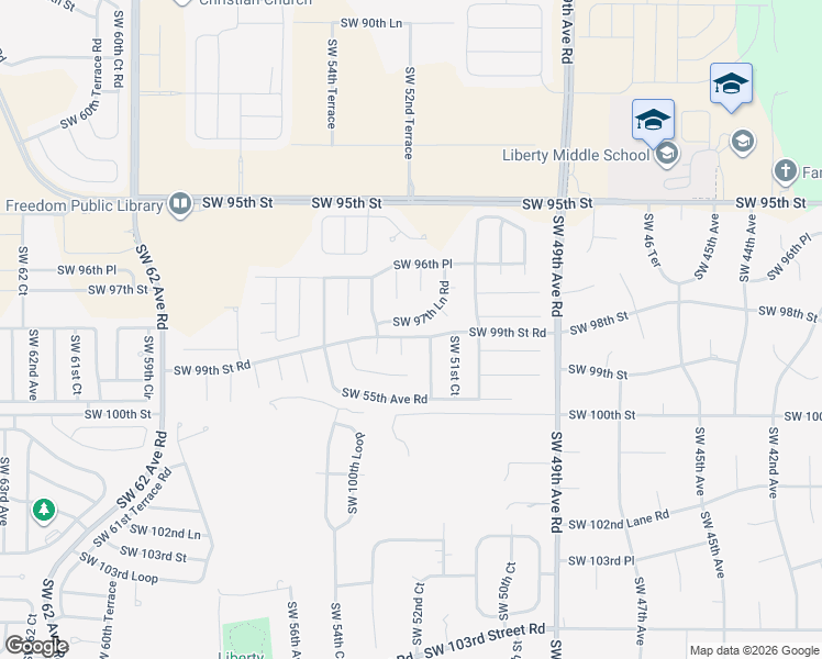 map of restaurants, bars, coffee shops, grocery stores, and more near 5254 Southwest 97th Lane Road in Ocala