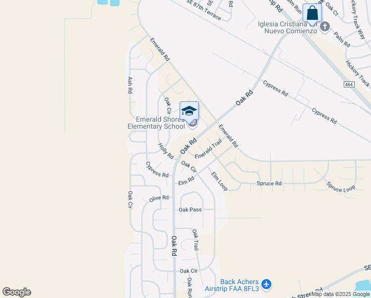 map of restaurants, bars, coffee shops, grocery stores, and more near 7 Emerald Trail in Ocala