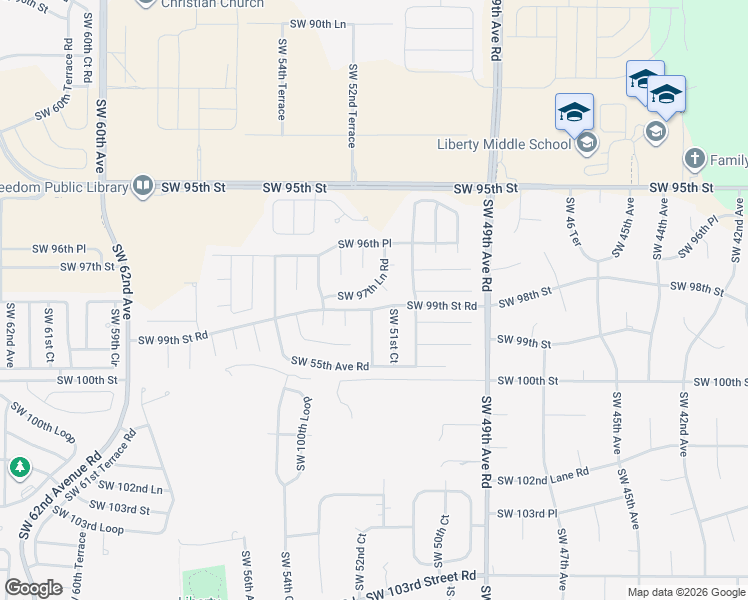 map of restaurants, bars, coffee shops, grocery stores, and more near 5254 Southwest 97th Lane Road in Ocala