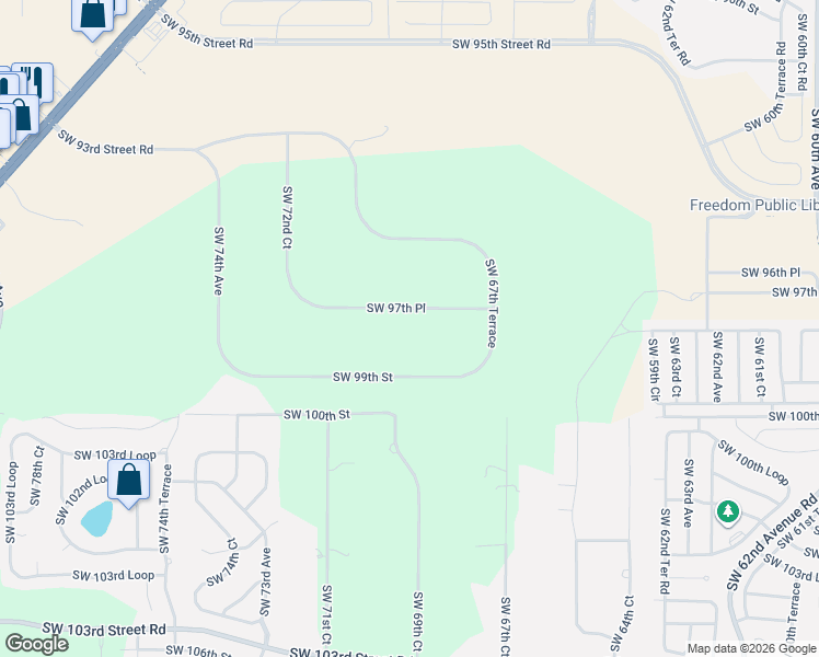 map of restaurants, bars, coffee shops, grocery stores, and more near 6970 Southwest 97th Place in Ocala