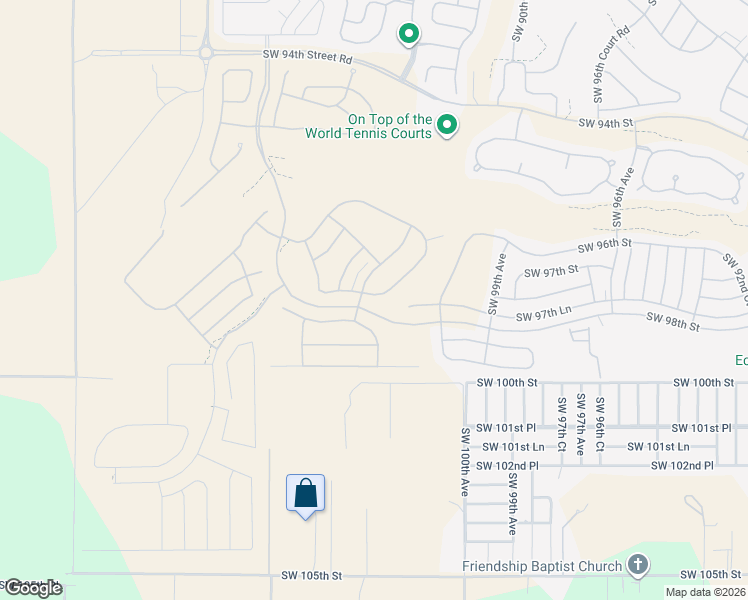 map of restaurants, bars, coffee shops, grocery stores, and more near 10228 Southwest 100th Street in Ocala