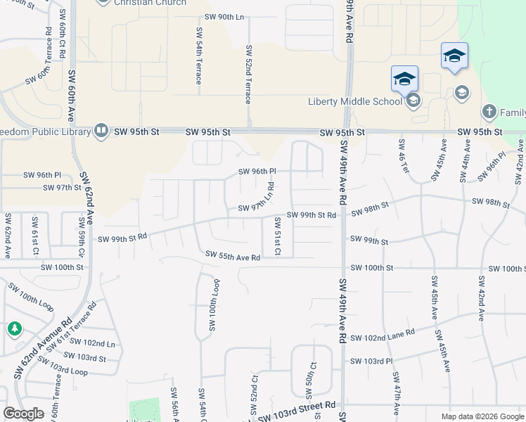 map of restaurants, bars, coffee shops, grocery stores, and more near 5254 Southwest 97th Lane Road in Ocala