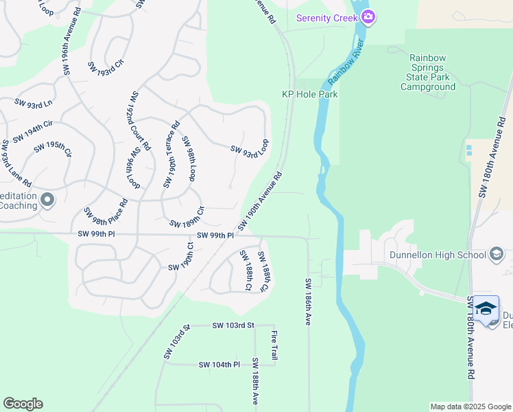 map of restaurants, bars, coffee shops, grocery stores, and more near Southwest 190th Avenue Road in Dunnellon