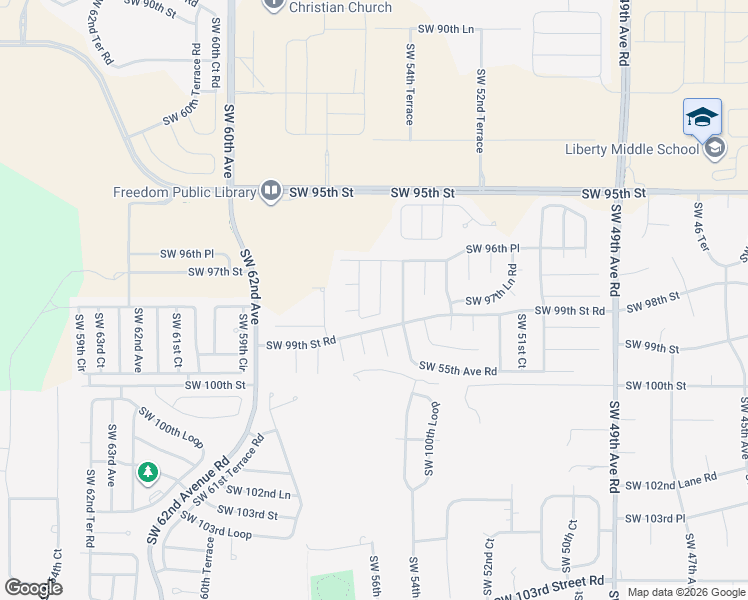 map of restaurants, bars, coffee shops, grocery stores, and more near 9718 Southwest 56th Circle in Ocala