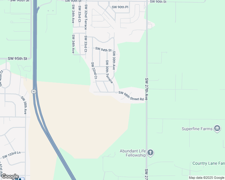 map of restaurants, bars, coffee shops, grocery stores, and more near 3051 Southwest 98th Street Road in Ocala