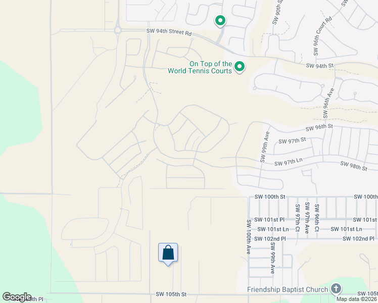 map of restaurants, bars, coffee shops, grocery stores, and more near 10228 Southwest 100th Street in Ocala