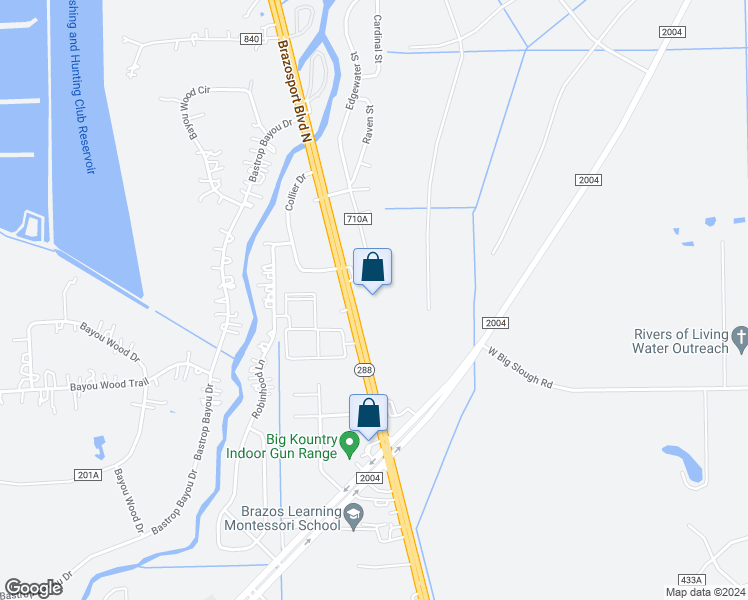 map of restaurants, bars, coffee shops, grocery stores, and more near 4907 Brazosport Boulevard North in Clute