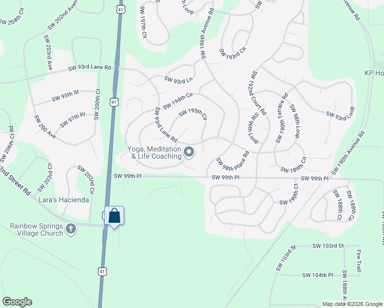 map of restaurants, bars, coffee shops, grocery stores, and more near 9837 Southwest 198th Circle in Dunnellon