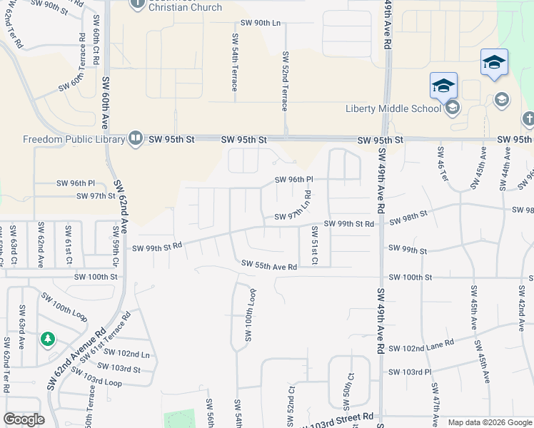 map of restaurants, bars, coffee shops, grocery stores, and more near 9765 Southwest 53rd Terrace in Ocala