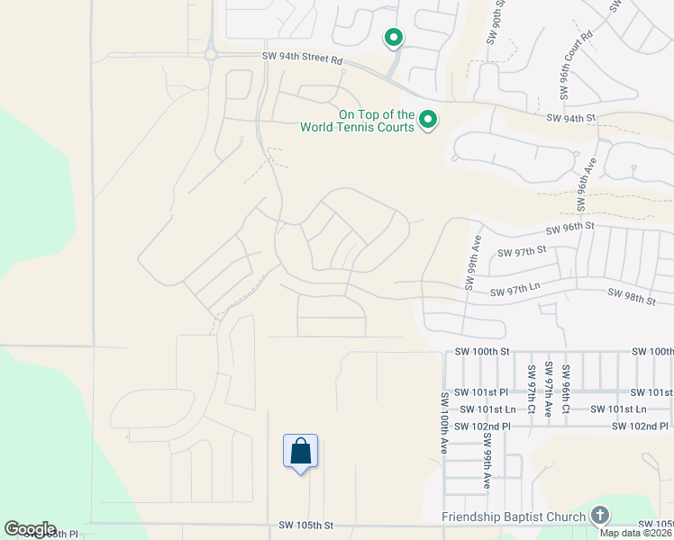 map of restaurants, bars, coffee shops, grocery stores, and more near 10228 Southwest 100th Street in Ocala