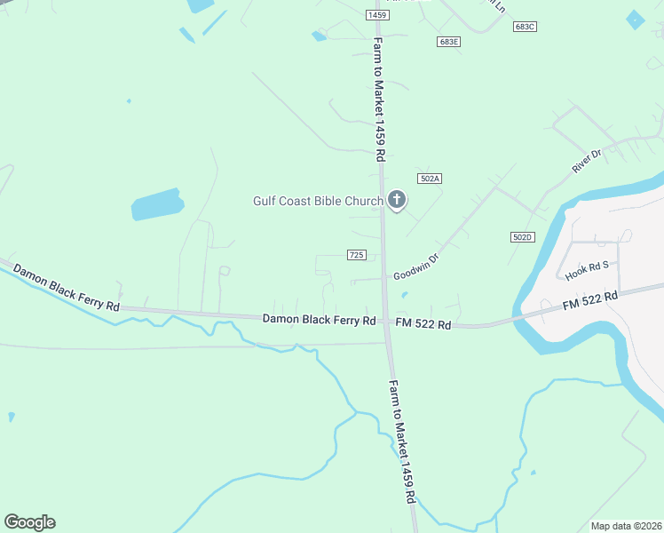 map of restaurants, bars, coffee shops, grocery stores, and more near 133 County Road 725 in Sweeny