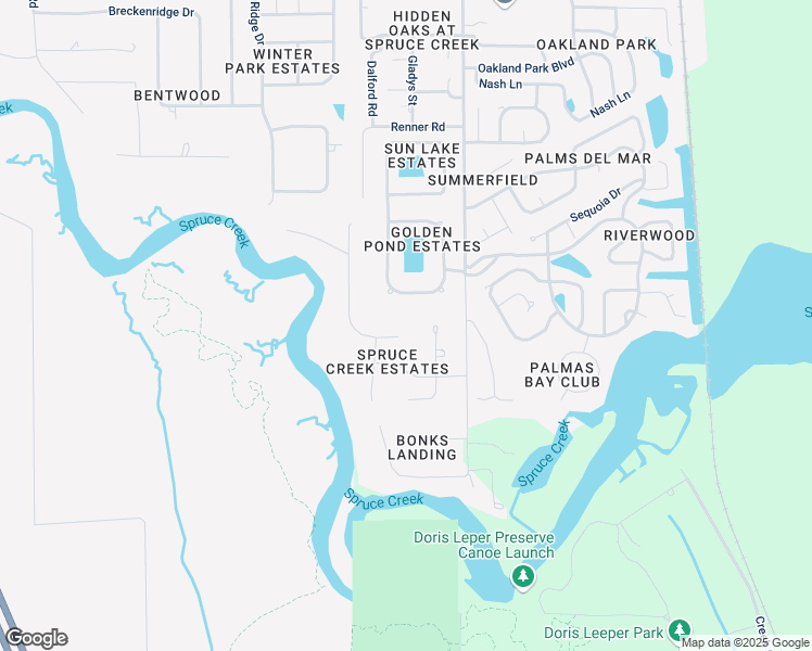 map of restaurants, bars, coffee shops, grocery stores, and more near 6229 Coquina Circle in Port Orange