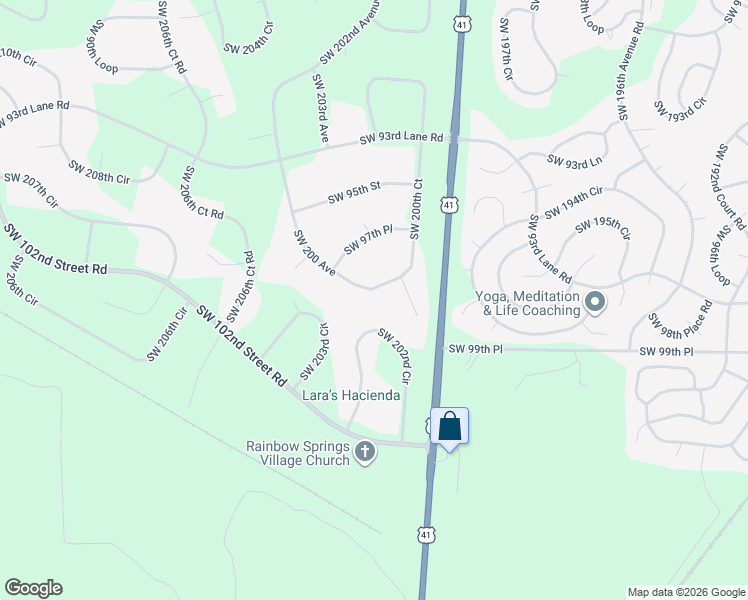 map of restaurants, bars, coffee shops, grocery stores, and more near 9810 Southwest 202nd Avenue Road in Dunnellon