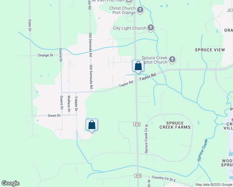 map of restaurants, bars, coffee shops, grocery stores, and more near 2027 Taylor Road in Port Orange