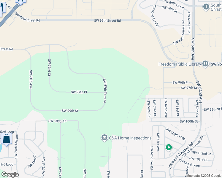 map of restaurants, bars, coffee shops, grocery stores, and more near 9641 Southwest 67th Terrace in Ocala