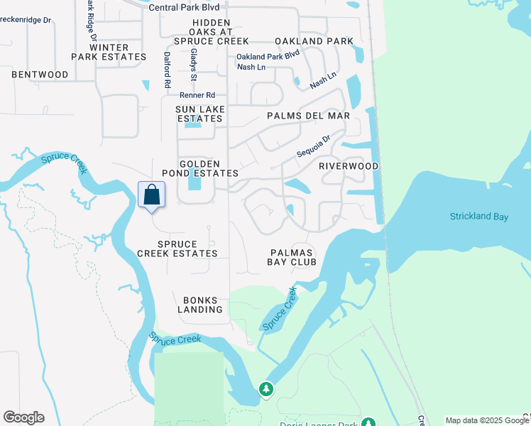 map of restaurants, bars, coffee shops, grocery stores, and more near 6207 Yosemite Drive in Port Orange