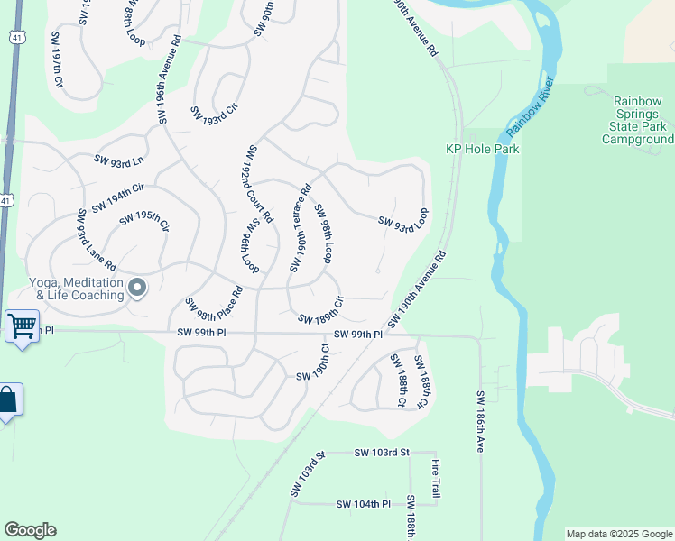 map of restaurants, bars, coffee shops, grocery stores, and more near 19140 Southwest 98th Loop in Dunnellon